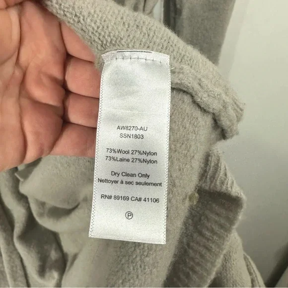 ATM Anthony Thomas Melillo Gray Long Sleeve Long Line Wool Duster Cardigan - Picture 5 of 9